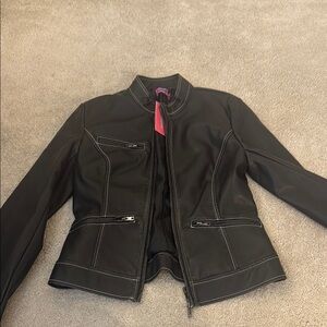 Women's Black Pleather Jacket NWT